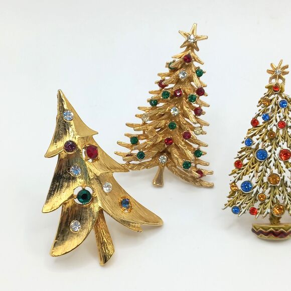 Vintage Christmas Tree Brooches LOT 2 ART Arthur Pepper - Picture 2 of 11
